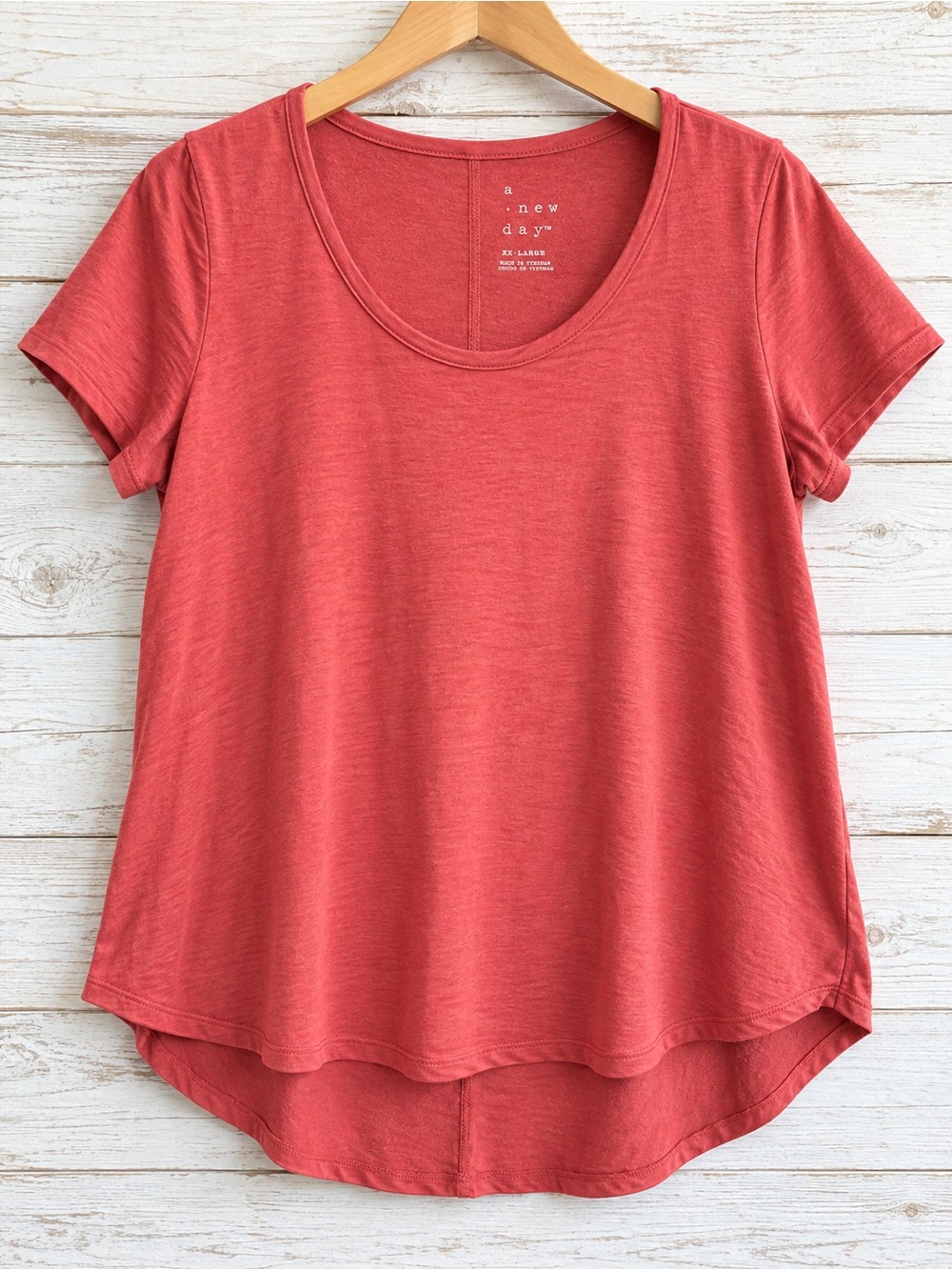 a new day Coral Scoop Neck Short Sleeve Tee